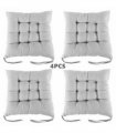 4 Pack Seat Pad Dining Room Garden Kitchen Chair Seat Cushions Tie On Plain UK-grey