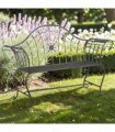 AcaciaHome Durable & Stylish Vintage Garden Bench in  Antique Finish - Premium Wrought Iron Outdoor Seating for Adults & Kids, Garden or Patio Decor