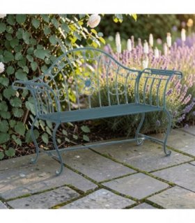 AcaciaHome Durable & Stylish Vintage Garden Bench in  Antique Finish - Premium Wrought Iron Outdoor Seating for Adults & Kids, Garden or Patio Decor
