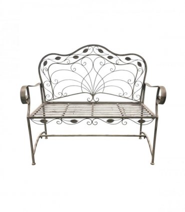 AcaciaHome Durable & Stylish Vintage Garden Bench in  Antique Finish - Premium Wrought Iron Outdoor Seating for Adults & Kids, Garden or Patio Decor