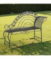 AcaciaHome Durable & Stylish Vintage Garden Bench in  Antique Finish - Premium Wrought Iron Outdoor Seating for Adults & Kids, Garden or Patio Decor
