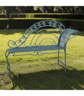 AcaciaHome Durable & Stylish Vintage Garden Bench in  Antique Finish - Premium Wrought Iron Outdoor Seating for Adults & Kids, Garden or Patio Decor