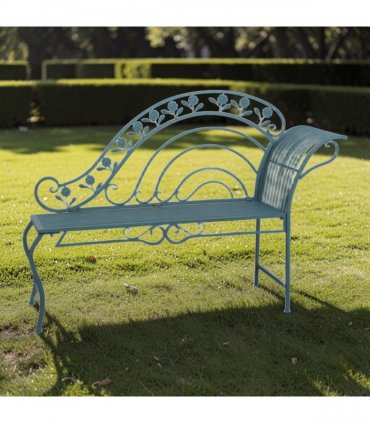 AcaciaHome Durable & Stylish Vintage Garden Bench in  Antique Finish - Premium Wrought Iron Outdoor Seating for Adults & Kids, Garden or Patio Decor