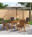 vidaXL Outdoor Dining Set with Parasol 6 pcs Anthracite