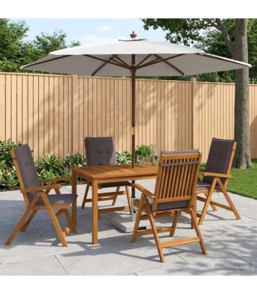 vidaXL Outdoor Dining Set with Parasol 6 pcs Anthracite
