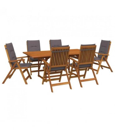 vidaXL Outdoor Dining Set with Parasol 8 pcs Anthracite