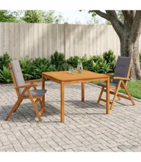 vidaXL 3-Piece Garden Dining Set 3 pcs Natural Solid Acacia Wood