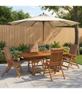 vidaXL 5-Piece Garden Dining Set Natural Solid Acacia Wood