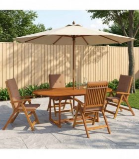 vidaXL 5-Piece Garden Dining Set Natural Solid Acacia Wood