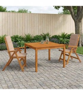 vidaXL 3-Piece Garden Dining Set 3 pcs Natural Solid Acacia Wood