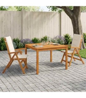 vidaXL 3-Piece Garden Dining Set 3 pcs Natural Solid Acacia Wood
