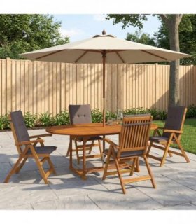 vidaXL 5-Piece Garden Dining Set Natural Solid Acacia Wood