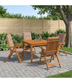 vidaXL 5-Piece Garden Dining Set 5 pcs Natural Solid Acacia Wood
