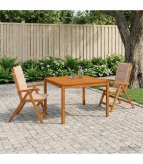 vidaXL 3-Piece Garden Dining Set 3 pcs Natural Solid Acacia Wood