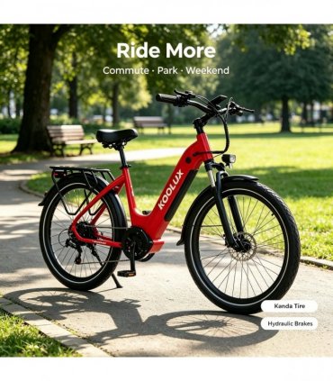 KOOLUX X2 Step‑Through Electric Bike, 500W Motor 48V 15Ah Battery, 26 Inch Kenda Tires Hydraulic Disc Brake, Adult Urban Commuter E‑Bike, UK Warehouse Stock
