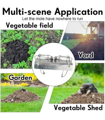 5x Set Tunnel Mole Trap | Heavy Duty Metal Quick and Effective Dual Entry New UK