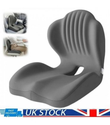 2-in-1 Ergonomic Back and Seat Cushion with Lumbar Support Tailbone Pain Relief