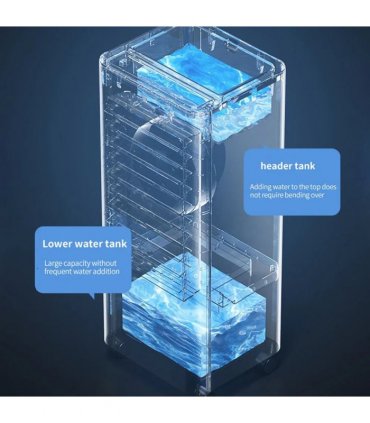 Portable Air Cooler, 12L Evaporative Cooling Fan with Remote, 3 Speed Air Conditioner Unit, 7H Timer, 65° Oscillation, Air Cooler with Humidifier for Bedroom, Living Room & Office, Energy Efficient Mobile Air Cooler