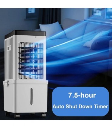 Portable Air Cooler, 12L Evaporative Cooling Fan with Remote, 3 Speed Air Conditioner Unit, 7H Timer, 65° Oscillation, Air Cooler with Humidifier for Bedroom, Living Room & Office, Energy Efficient Mobile Air Cooler