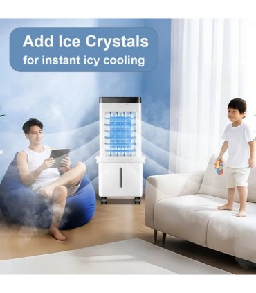 Portable Air Cooler, 12L Evaporative Cooling Fan with Remote, 3 Speed Air Conditioner Unit, 7H Timer, 65° Oscillation, Air Cooler with Humidifier for Bedroom, Living Room & Office, Energy Efficient Mobile Air Cooler