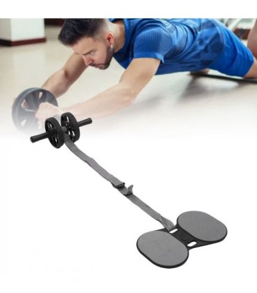 Abdominal Wheel Roller With Automatic Rebound Pull Strap Knee Pad Men Women Dual