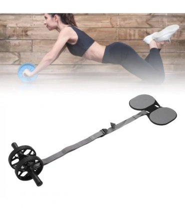 Abdominal Wheel Roller With Automatic Rebound Pull Strap Knee Pad Men Women Dual