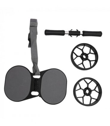 Abdominal Wheel Roller With Automatic Rebound Pull Strap Knee Pad Men Women Dual