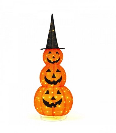 5ft Halloween Collapsible Pumpkin Decorations 100 LED Lights