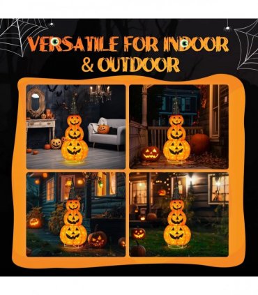 5ft Halloween Collapsible Pumpkin Decorations 100 LED Lights