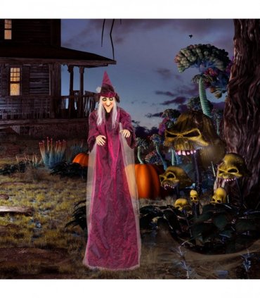 71in Life Size Hanging Witch Talking Halloween Everyday Decoration