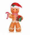 8ft 15W 5 LED Lights Gingerbread Man Holding Gift Garden Gingerbread Man Decoration