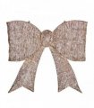 Pre-lit Outdoor Giant Bowknot Christmas Decoration, Lighted Metal Frame with 124 Warm White LED Lights, for Front Door Gate Wall Indoor Outdoor Holiday Party, Golden