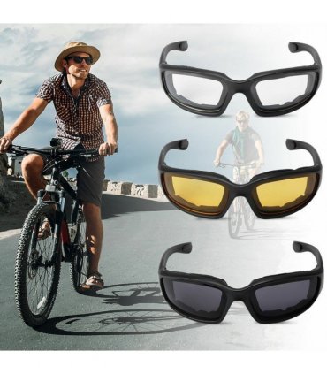 3 Pair Motorcycle Biker Riding Glasses Anti UV Wind Resistant Padded Sunglasses