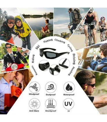 3 Pair Motorcycle Biker Riding Glasses Anti UV Wind Resistant Padded Sunglasses