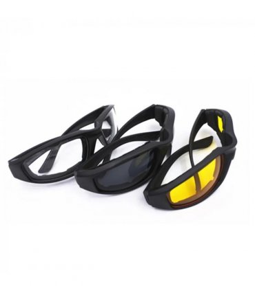 3 Pair Motorcycle Biker Riding Glasses Anti UV Wind Resistant Padded Sunglasses