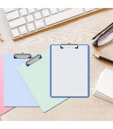 12X A4 Foolscap Multicolor Clipboard Foolscap PVC Clip Board 5 Star Office UK