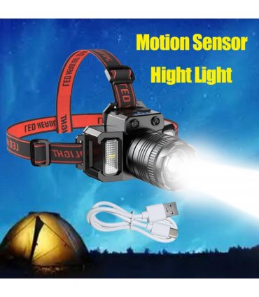 2 PACK LED Headlamp Motion Sensor 5-Modes Headlamp USB Rechargeable Canping Hiking Headlight (US Logistics For USPS/DHL/Fedex/UPS. No designated logistics accepted，TK/TMEU only For self-pickup）