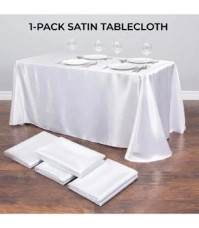 Tablecloth Table Cover Cloth Rectangular Tablecloth Rectangle Wedding Tablecloth-White