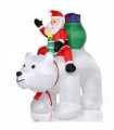 6ft 15W 7pcs LED Lights Santa Claus Rides Polar Bear Garden Santa Claus Decoration