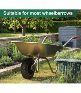 PU Wheelbarrow Wheel 14 inch 3.50-8 Puncture Proof Solid Heavy Duty Tyre Black