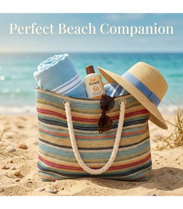 Women Handbag Shoulder bagsNew Summer Large-Capacity Rainbow Shoulder & Tote Bag