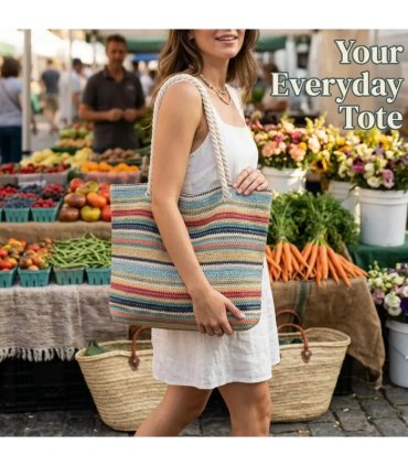Women Handbag Shoulder bagsNew Summer Large-Capacity Rainbow Shoulder & Tote Bag