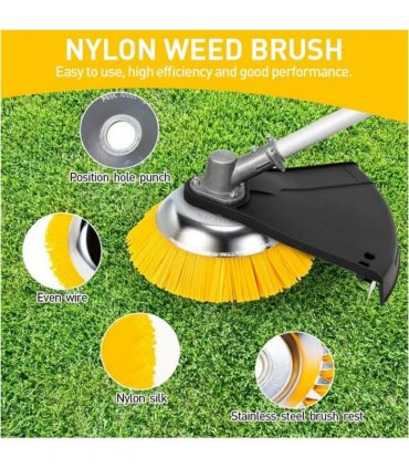 8 Inch Nylon Brushcutter Strimmer Brush Head For Moss and Path Weed Removal UK