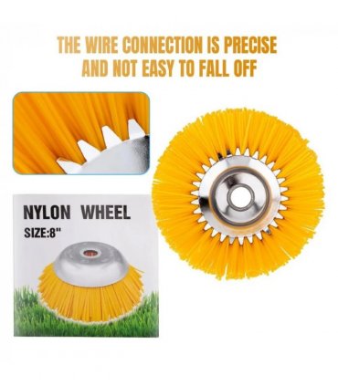 8 Inch Nylon Brushcutter Strimmer Brush Head For Moss and Path Weed Removal UK