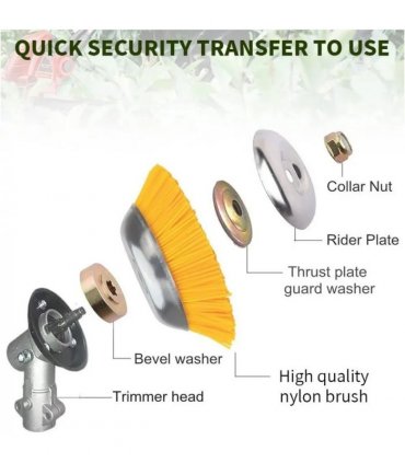 8 Inch Nylon Brushcutter Strimmer Brush Head For Moss and Path Weed Removal UK
