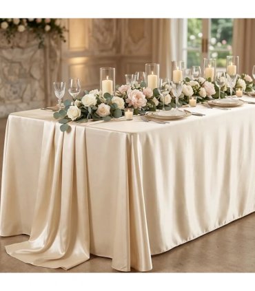 Tablecloth Table Cover Cloth Rectangular Tablecloth Rectangle Wedding Tablecloth-beige