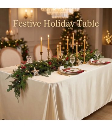 Tablecloth Table Cover Cloth Rectangular Tablecloth Rectangle Wedding Tablecloth-beige
