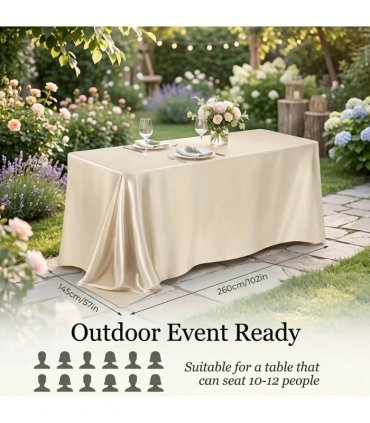 Tablecloth Table Cover Cloth Rectangular Tablecloth Rectangle Wedding Tablecloth-beige