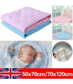 Washable Absorbent Incontinence Bed Pads Mats Sheet Mattress Reusable Protector-Blue 70*120cm