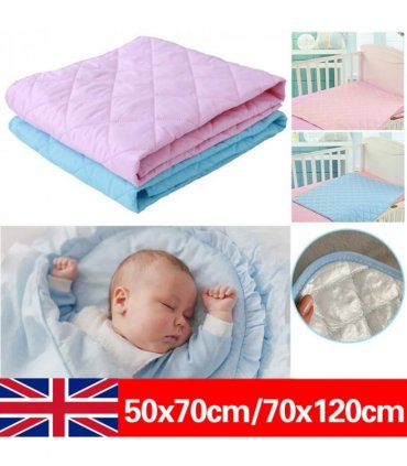 Washable Absorbent Incontinence Bed Pads Mats Sheet Mattress Reusable Protector-Blue 70*120cm